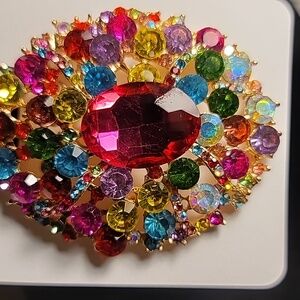 Colorful Gemstone Brooch